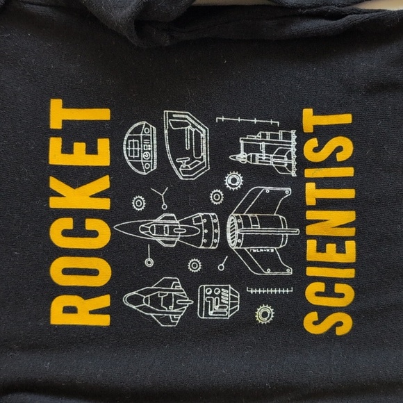 old navy black cotton rocket scientist graphic long sleeve bodysuit 18-24 months - Picture 2 of 5